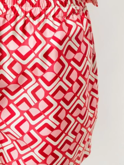 Shop La Doublej Print Fitted Shorts In Red