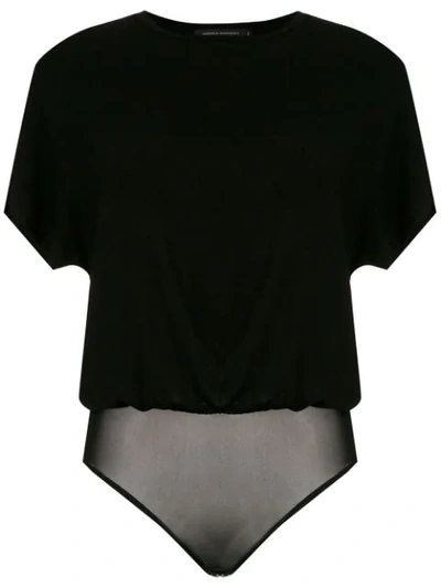 Shop Andrea Marques Plain Bodysuit In Black