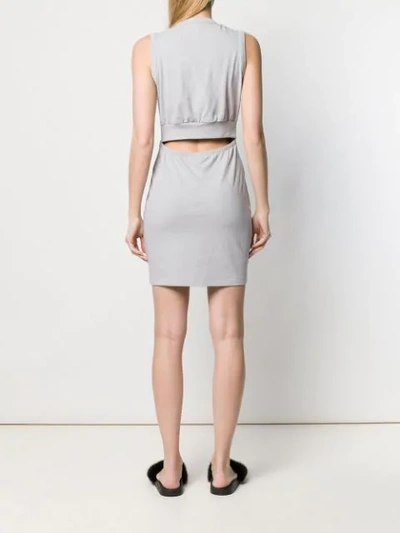 Shop Alexander Wang T Sleeveless Keyhole Dress In Grey
