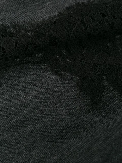 Shop Dolce & Gabbana Lace Detail Sweater In Grey