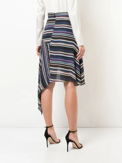 Shop Nicole Miller Flight Stripe Skirt In Blue