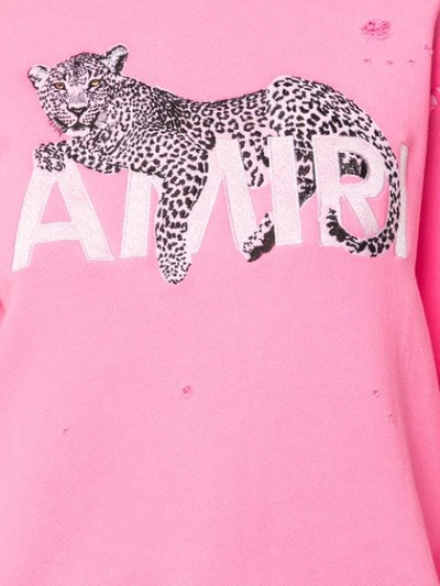 Shop Amiri Leopard Print Sweater In Pink