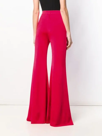 Shop Balmain Flared High Waisted Trousers In Pink