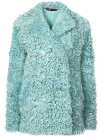 Shop Sies Marjan Sheepskin Double Breasted Coat In Green