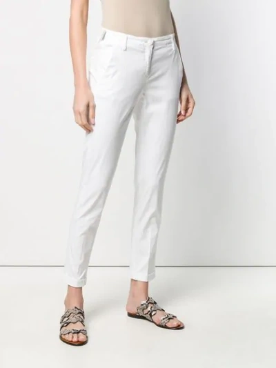 Shop Jacob Cohen Cropped Trousers In White