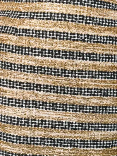 Shop Alessandra Rich Striped Tweed Mini Skirt In Black
