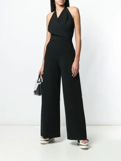 Shop Stella Mccartney Wrap Halterneck Jumpsuit - Black
