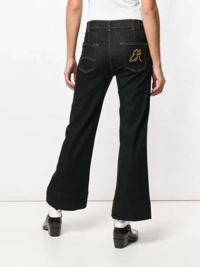 EMPORIO ARMANI CROPPED FLARED JEANS - 黑色