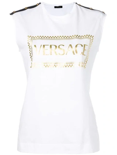 VERSACE VINTAGE LOGO TANK TOP - 白色