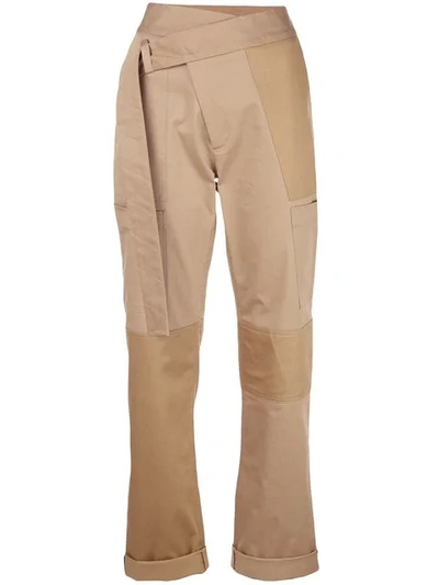 Shop Monse Straight Leg Cargo Trousers In Brown