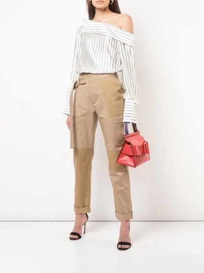 Shop Monse Straight Leg Cargo Trousers In Brown