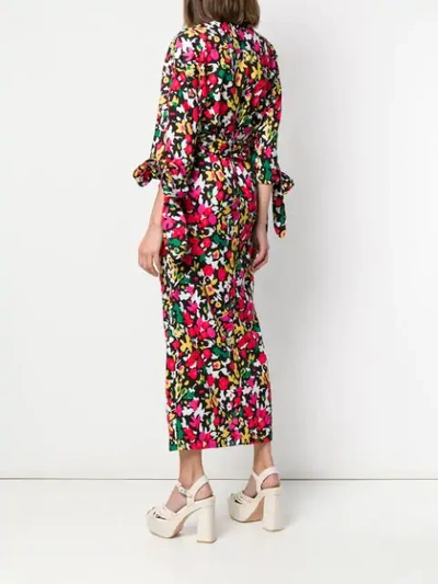 Shop Attico Floral Midi Dress In Red