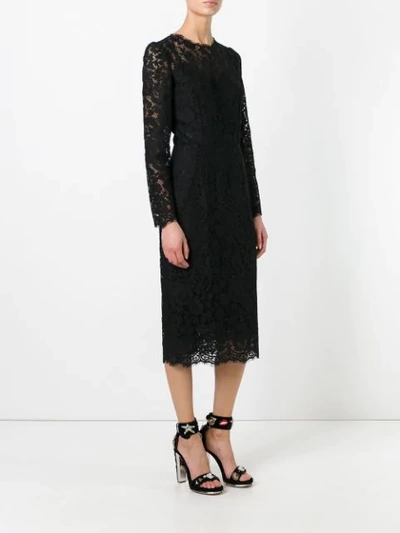 Dolce & Gabbana Lace Midi Dress In Black