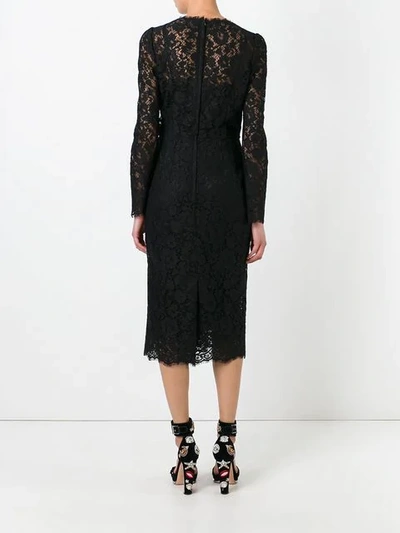 Dolce & Gabbana Lace Midi Dress In Black