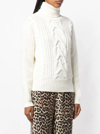 Shop Jacob Cohen Patterned Loose Sweater In White