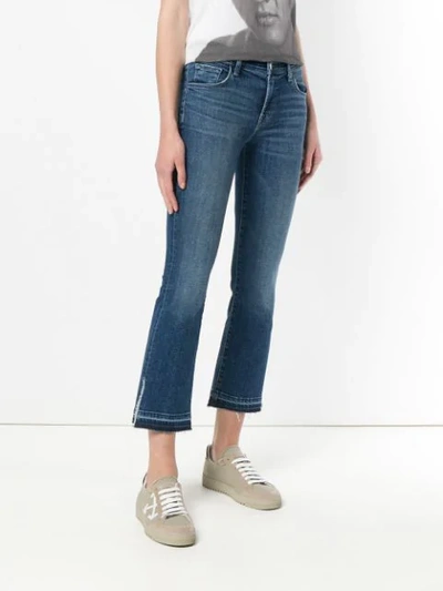 Shop J Brand Selena Mid-rise Cropped Jeans In Blue