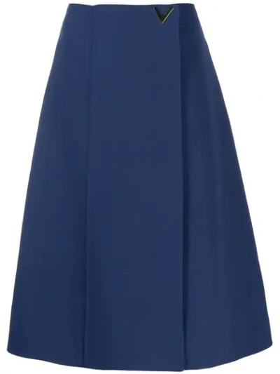 Shop Valentino A-line Midi Skirt - Blue