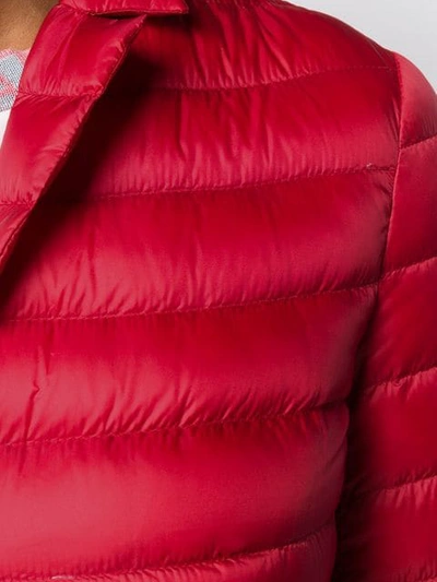 Shop Moncler Quilted Blazer In Red