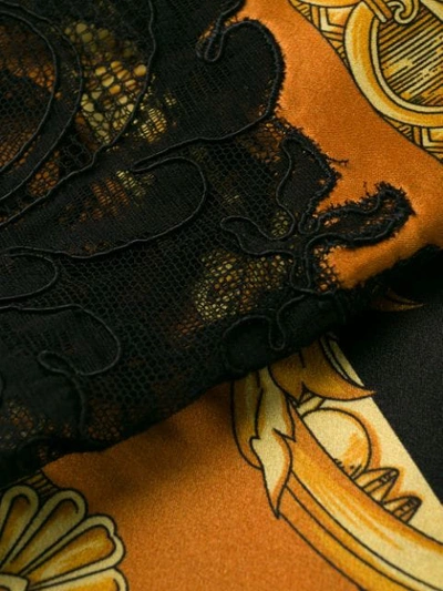 Shop Versace Baroque Print Skirt In Yellow