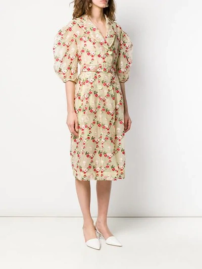 Shop Simone Rocha Trenchcoat Styled Dress In Green