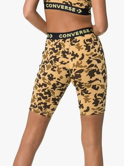 Shop Converse X Faith Connexion Camouflage Bicycle Shorts In Neutrals