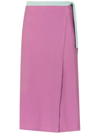Shop Adriana Degreas Knot Detail Skirt In Pink