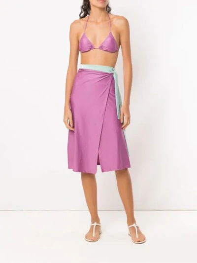 Shop Adriana Degreas Knot Detail Skirt In Pink