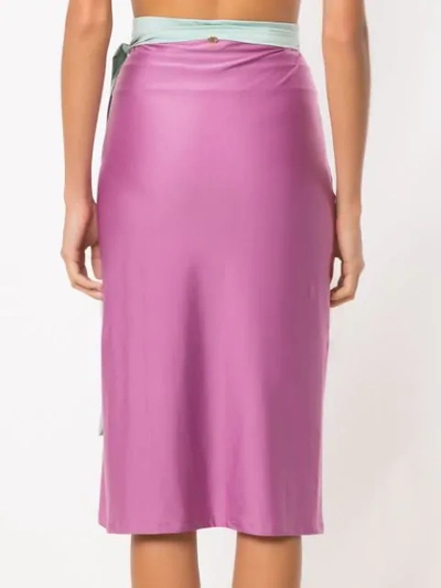 Shop Adriana Degreas Knot Detail Skirt In Pink