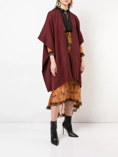 VOZ HAND-WOVEN PONCHO - 红色