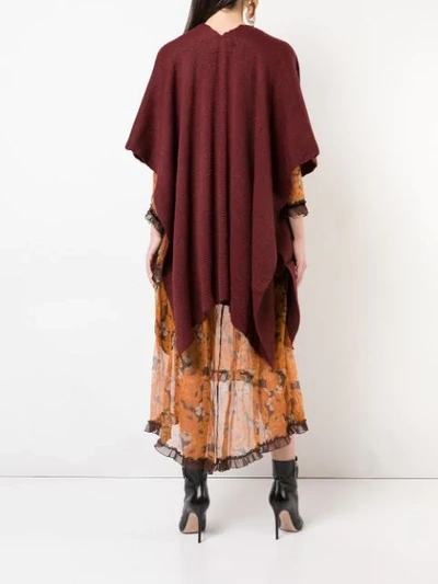 VOZ HAND-WOVEN PONCHO - 红色