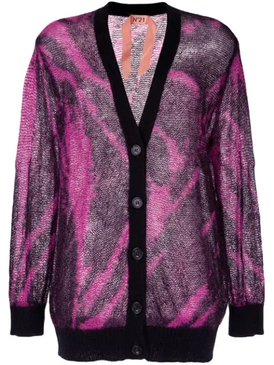 Shop N°21 Tie-dye Effect Cardigan In Pink