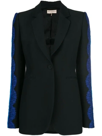 Shop Emilio Pucci Lace Inserts Blazer In Black