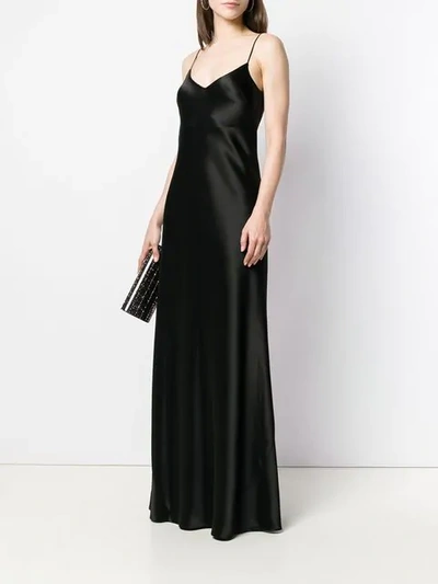 Shop Galvan V-neck Slip Dress In Black