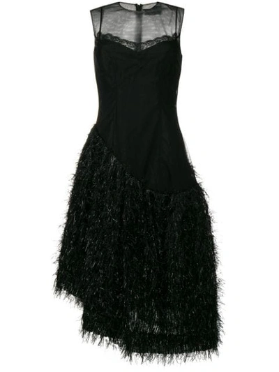Shop Simone Rocha Asymmetric Hem Dress In Black