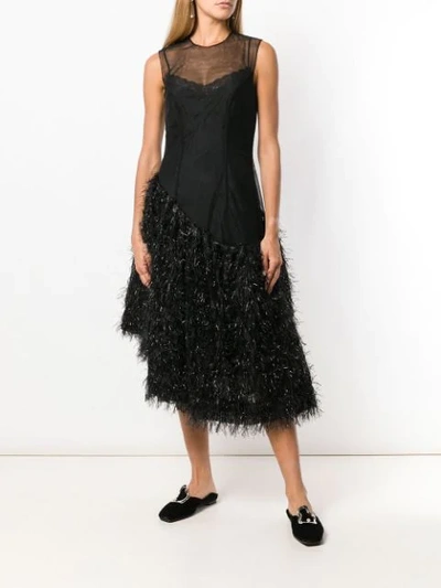 Shop Simone Rocha Asymmetric Hem Dress In Black