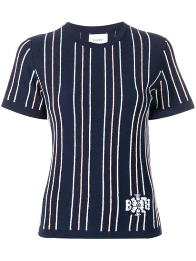Shop Barrie Cashmere Striped Top In Blue