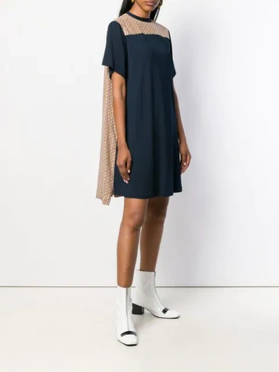 Shop Chloé Flared Mini Dress In Blue