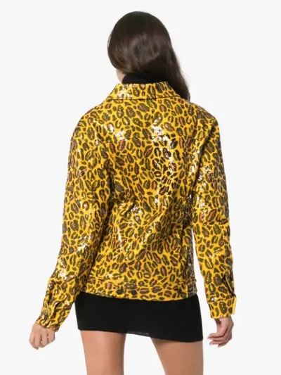 Shop Charm's Leopard Print Jacket In Yellow