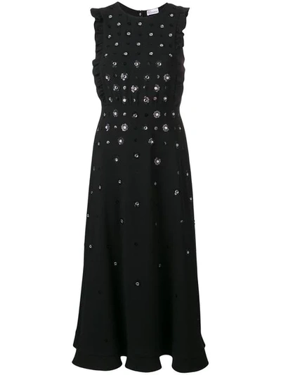 Shop Red Valentino Floral Sequinned Maxi Dress In Black