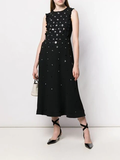 Shop Red Valentino Floral Sequinned Maxi Dress In Black