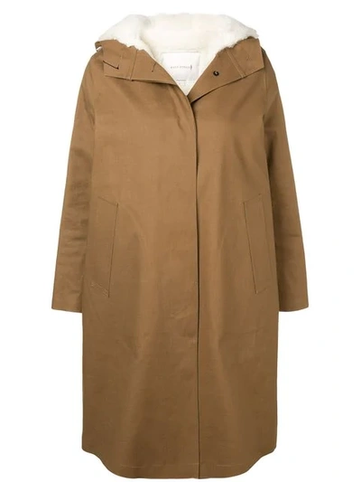 Shop Mackintosh Buttoned Trench Coat In Brown