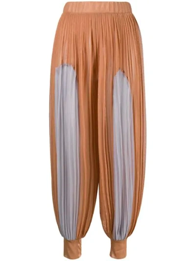 Shop Atu Body Couture Pleated Harem Trousers In Orange