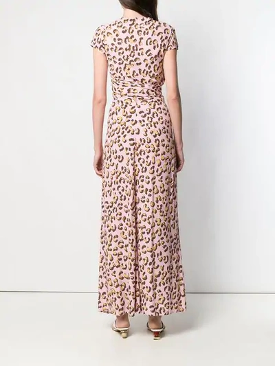 Shop Andamane Leopard Print Wrap Dress In Pink