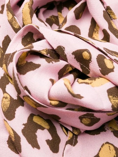 ANDAMANE LEOPARD PRINT WRAP DRESS - 粉色