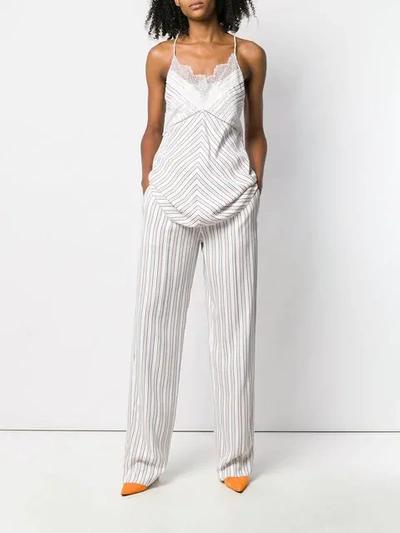 Shop Victoria Beckham Fluid Pyjama Trousers In White