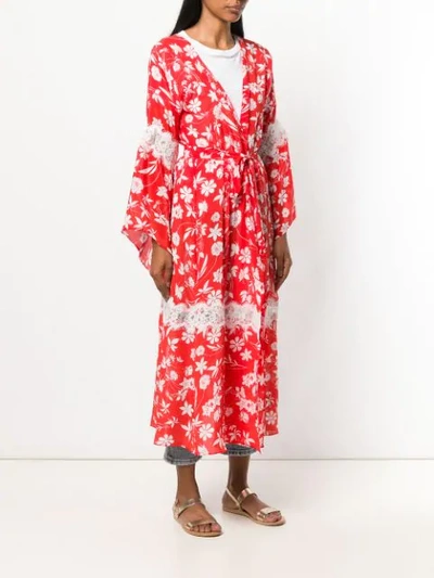 Shop Athena Procopiou Farah Floral Kimono Dress - Red