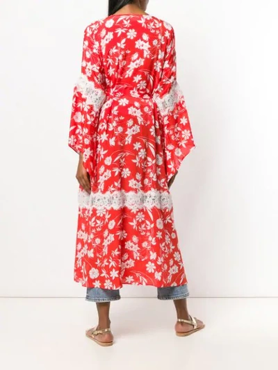 Shop Athena Procopiou Farah Floral Kimono Dress - Red