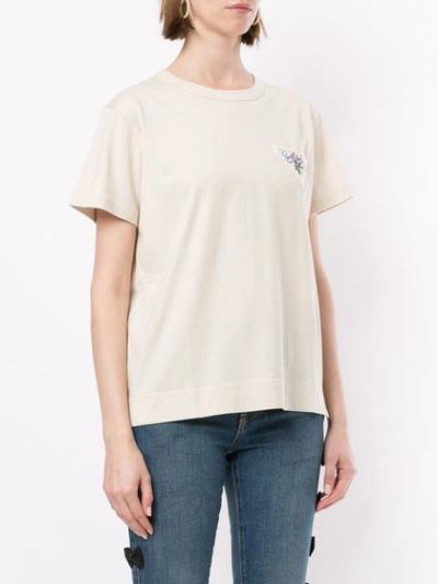 Shop Tu Es Mon Tresor Embroidered Patch T-shirt In Yellow