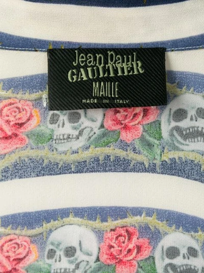 Shop Jean Paul Gaultier Vintage Skull Print Shirt In Neutrals