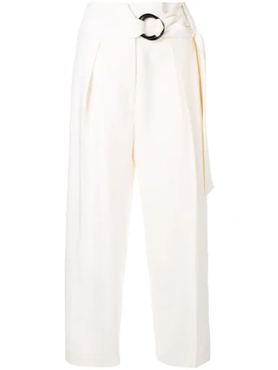 Shop Petar Petrov Hayes High Waisted Tailored Trousers In White